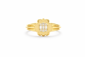 Bague empilable artisanale en argent sterling 925 plaqué or 18 carats avec pierre précieuse baguette pour elle - Cadeau pour maman - Product Image 5