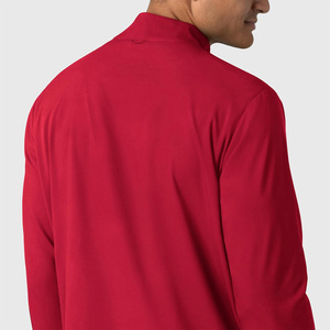 Men's <b>Red</b> Medical Scrub Jacket Full Zip Long Sleeve Polyester Uniform Outerwear Hospital Workwear Apparel - Product Image 6