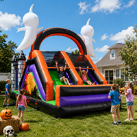Structure gonflable commerciale à thème animalier en PVC durable avec toboggan aquatique pour événements extérieurs, fêtes d'enfants et location