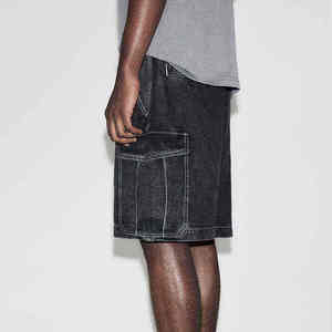 Shorts en jean décontractés pour hommes, coupe ample, couleur unie, très demandés, séchage rapide, style streetwear - Product Image 4