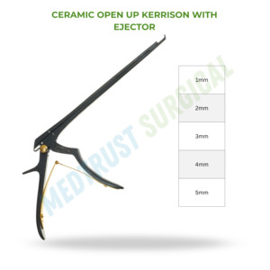 Rongeur Kerrison en céramique à ouverture libre avec éjecteur, 8 pouces (200 mm), instrument chirurgical neurochirurgical pour la colonne vertébrale, pour la coupe osseuse et la laminectomie - Product Image 2