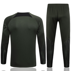 Conjunto Deportivo Personalizado para Hombre, Manga Larga, Cierre de Cremallera, Color Verde Militar, para Entrenamiento de Fútbol - Product Image 5
