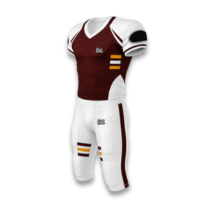 Custom Men's American Football Jersey Set <b>Maroon</b> White Sublimated Moisture Wicking Fitted Short Sleeve Uniform Apparel - Product Image 4
