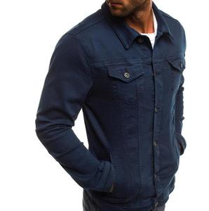 <b>Custom</b> <b>Denim</b> <b>Jacket</b> Wholesale Men Jeans <b>Jacket</b> 100% Cotton <b>Denim</b> Jean <b>Jackets</b> Solid Color Dye Long Sleeve Jeans - Product Image 2