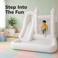 Toboggan gonflable blanc pour enfants pour parc d'aventure et usage résidentiel intérieur/extérieur en PVC écologique