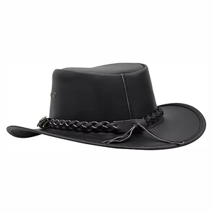 Chapeau de cowboy en cuir de vachette, design léger et haut de gamme, chapeau de voyage décontracté en cuir pour l'extérieur, fabrication professionnelle - Product Image 3