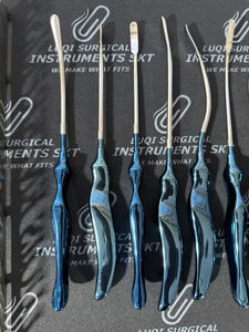 Juego de 8 disecciónes endoscópicas manuales Daniel para frente y lifting facial, mango azul, acero inoxidable alemán, para cirugía plástica facial - Product Image 2