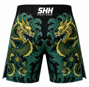 SHH Industries Custom Logo Breathable Eco-Friendly Lightweight MMA Shorts Men <b>Dragon</b> Graphic Fight Gear BJJ Martial <b>Arts</b> - Product Image 3