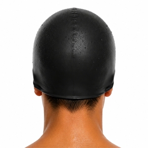 Bonnet de bain unisexe en silicone écologique, ajustement confortable, couleur personnalisée, imperméable, extensible, taille personnalisée, service OEM - Product Image 2