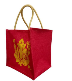 Bolsa de Yute Premium para Puja, 8x8x8 Pulgadas, Natural, Ecológica, Reutilizable, para Artículos Religiosos, Templo - Product Image 3