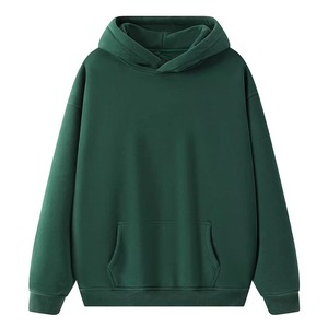 เสื้อฮู้ดสีขาวแบบยูนิเซ็กซ์ ทรงโอเวอร์ไซส์ ผ้าฝ้ายถัก 100% สีพื้น ดีไซน์กระเป๋าเสื้อ สวมใส่สบายๆ สำหรับฤดูใบไม้ร่วง - Product Image 2