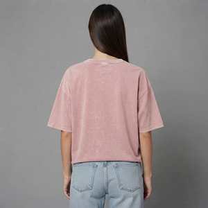 Camiseta Extra Grande con Logotipo Personalizado para Mujer, 100% Algodón, Corte Regular, Manga Corta, Cuello Redondo, Lavada, Transpirable, de Secado Rápido, Estilo Urbano para Verano - Product Image 6