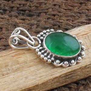 Colgante de Jade Verde Natural, Plata de Ley 925, Collar de Jade de Myanmar, Gema Verde Imperial, Fabricante de Joyería - Product Image 3