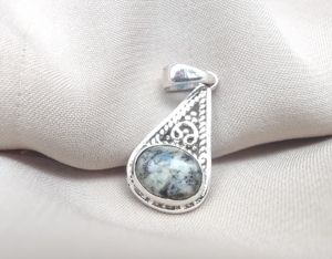 Pendentif en jaspe K2 naturel, argent sterling 925, cabochon en pierre K2, petit pendentif, bijoux faits à la main pour femmes, vente en gros de bijoux - Product Image 4