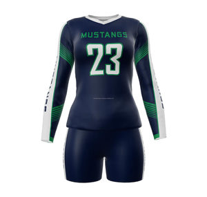 Ensemble de maillot de volley-ball personnalisé avec logo, broderie du nom de l'équipe, tissu à séchage rapide imprimé par sublimation, fournisseur OEM ODM - Product Image 5