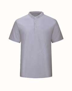 T-shirt pour homme à manches courtes de style Henley en mélange de polyester et de spandex, de haute qualité, respirant, décontracté, pour l'été, personnalisable - Product Image 4