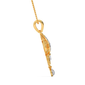 Collier pendentif chaîne traditionnel avec motif éléphant et accent diamant - Product Image 3