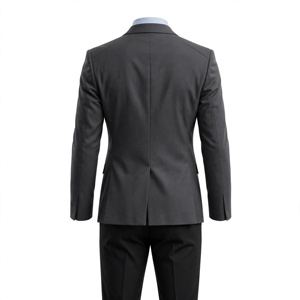 AMKOOR ENTERPRISES Hommes& # Veste de costume en laine grise pour homme avec revers cranté et deux boutons pour tenue formelle, en laine tissée avec impression personnalisée - Product Image 2