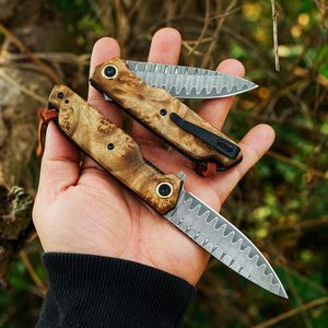 Couteau pliant EDC fait main à lame pointue en acier Damas, manche en résine, clip de poche personnalisable OEM, vente en gros A&M - Product Image 4