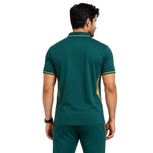 Premium <b>Green</b> And Gold <b>Mens</b> <b>Polo</b> <b>Shirt</b> With Stylish Contrast Line Design Custom Logo Embroidery Golf Sportswear Short Sleeve - Product Image 2