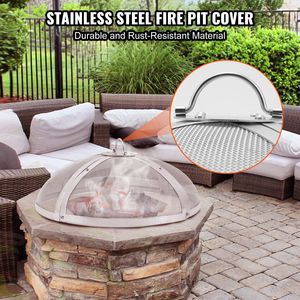 36 \ "Heavy-Duty thép lửa Pit Spark màn hình dễ dàng-mở ngoài trời <span class=keywords><strong>firepit</strong></span> nắp với Vòng xử lý sân sau Patio lửa hố Top Bìa - Product Image 2