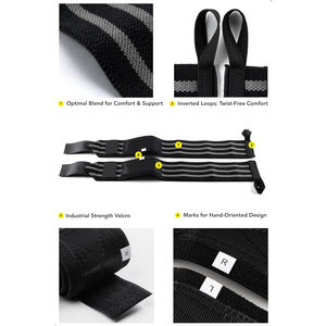 Muñequera Deportiva Personalizada con Logotipo para Gimnasio, Fitness, Levantamiento de Pesas, Entrenamiento, Soporte, Correa de Muñeca, Poliéster y Algodón con Gancho - Product Image 3