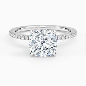 Anillo BOJ 041 con Corte Cojín, Plata 925, Media Cobertura, Anillo de Diamantes de 2ct, Color D, VVS1, Moissanita, Certificado GRA, Precio Bajo - Product Image 1