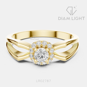 Bague de fiançailles en diamant de laboratoire rond certifié IGI 0,146 CT, or blanc 14 carats, couleur F+, clarté VS+, halo, bague de promesse pour femme - Product Image 5