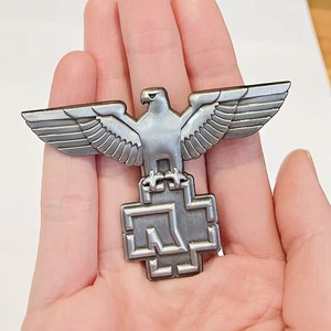 Broche Aigle Rétro 3D Populaire, Plaqué Nickel Argent Antique, Épingle Métallique Décorative, Badge Souvenir - Product Image 3