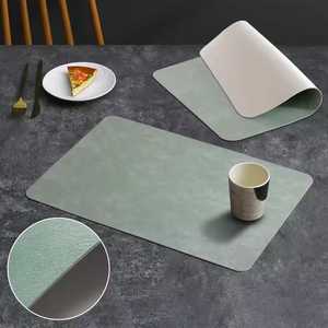 Luxury Finish Genuine Leather Place Mat Stain Proof Washable Premium Cowhide <b>Table</b> <b>Protectors</b> Wholesale LPM-0018B - Product Image 1