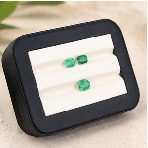 Certified Natural Zambia Emerald Gemstones | AAA Grade Emerald Green 2.80 Carat Oval & Emerald Cut Cabochon Cut Gemstone Lot - Product Image 2