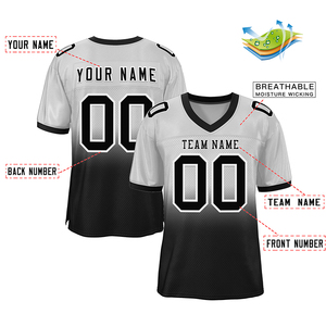 American Football Jersey V-Neck Short Sleeve Sublimated Moisture Wicking Mesh 100% Polyester Solid Team <b>Name</b> Custom Front Fitted - Product Image 3