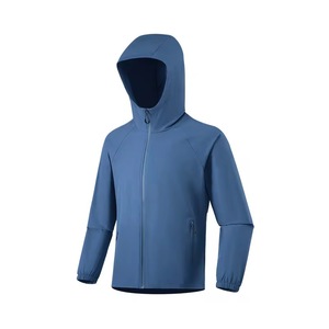 <b>Men's</b> Hooded Windproof <b>Jacket</b> Solid Color Zipper Closure Casual Autumn <b>Lightweight</b> Polyester Shell - Product Image 1