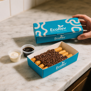 Free Sample <b>Biodegradable</b> Eco-Friendly Digital Printing Disposable Take Away Food Paper Churro Box Brown Churros <b>Packaging</b> Tray - Product Image 4