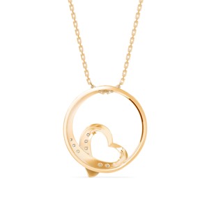 Ce collier élégant en argent 925 avec pendentif cœur en moissanite dans un cercle est un cadeau d'anniversaire parfait pour elle. - Product Image 2