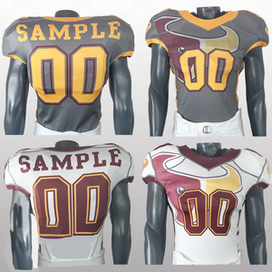Maillots de football de Chicago personnalisés imprimés par sublimation, tissu en spandex/coton/bambou, respirant, chemises athlétiques pour hommes adultes - Product Image 5