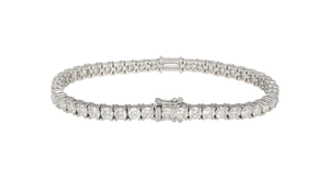 Pulsera de tenis de acero inoxidable chapada en rodio para mujer, con diamantes de talla brillante redonda y engaste en canal, joyería clásica para bodas - Product Image 2