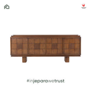 Brown Scandinavian Solid Teak Wood <b>Sideboard</b> Cabinet Modern Buffet Storage Eco-Friendly Durable <b>Kitchen</b> Living Room Furniture - Product Image 4