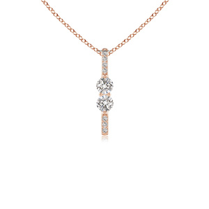 Pendentif Solitaire Classique Vaayu Jewels en Or 10K 14K 18K et Argent 925 935 avec Diamant Taille Ronde Brillante pour Femme – Bijoux de Mariage - Product Image 2