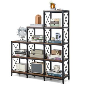 Libreria a 9 cubi per casa e ufficio con struttura in acciaio al carbonio, scaffali eleganti per uso domestico e ufficio - Product Image 2