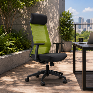 Comfortable KINSHA HR-01 High-Back Swivel <b>Mesh</b> Lift Office Chair <b>Power</b> Adjustment Ergonomic Seat Modern Design for Long Hours - Product Image 1