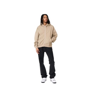 Sweats à capuche pour homme personnalisés, lourds, à fermeture éclair intégrale, surdimensionnés, épaules tombantes, 100% coton, chauds, durables, pour l'hiver, superposition, teinture unie - Product Image 4