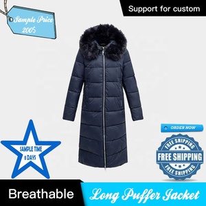Veste longue noire matelassée avec capuche en fourrure, fermeture éclair, manteau d'hiver, style décontracté, rembourrage épais en polyester, vêtement d'extérieur unisexe - Product Image 4