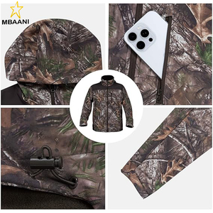 <b>Camo</b> Hunting <b>Jacket</b> for Men Lightweight Softshell Fleece Waterproof Hoodie Outdoors Windproof Zip Up <b>Jacket</b> - Product Image 5