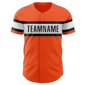 Camisetas de Béisbol Personalizadas en Naranja con Múltiples Rayas, Ropa Deportiva Estampada de Alta Calidad, Uniformes de Equipo Personalizados para Adultos - Product Image 5