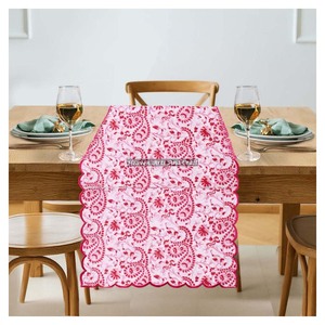 100% Cotton Bohemian Modern Embroidery Edge <b>Table</b> <b>Runner</b> Indian Floral Block Print Wedding Restaurant Home Hotel <b>Dining</b> - Product Image 1