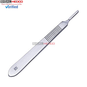 Manche de scalpel chirurgical manuel de qualité supérieure # 3 avec 10 lames # 11 instruments médicaux jetables stériles en acier inoxydable de qualité médicale, Allemagne - Product Image 2
