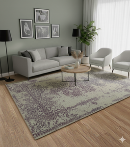 Alfombra geométrica abstracta de lujo, alfombra indo-nepalí hecha a mano Para mayoristas, alfombra moderna con patrón de borrado en tonos neutros y terrosos - Product Image 1