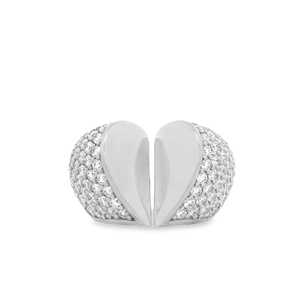 Heart Cocktail <b>Rings</b> Solitaire Minimalist Statement <b>Dome</b> Bands 14k 18k Solid Gold Pave Round Cut Lab Grown Diamonds Manufacturer - Product Image 3