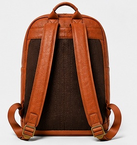 <b>Black</b> Genuine Leather Vintage Mens Business Travel Laptop <b>Backpack</b> <b>Waterproof</b> Anti-Theft Winter Polyester Zipper Portable - Product Image 3